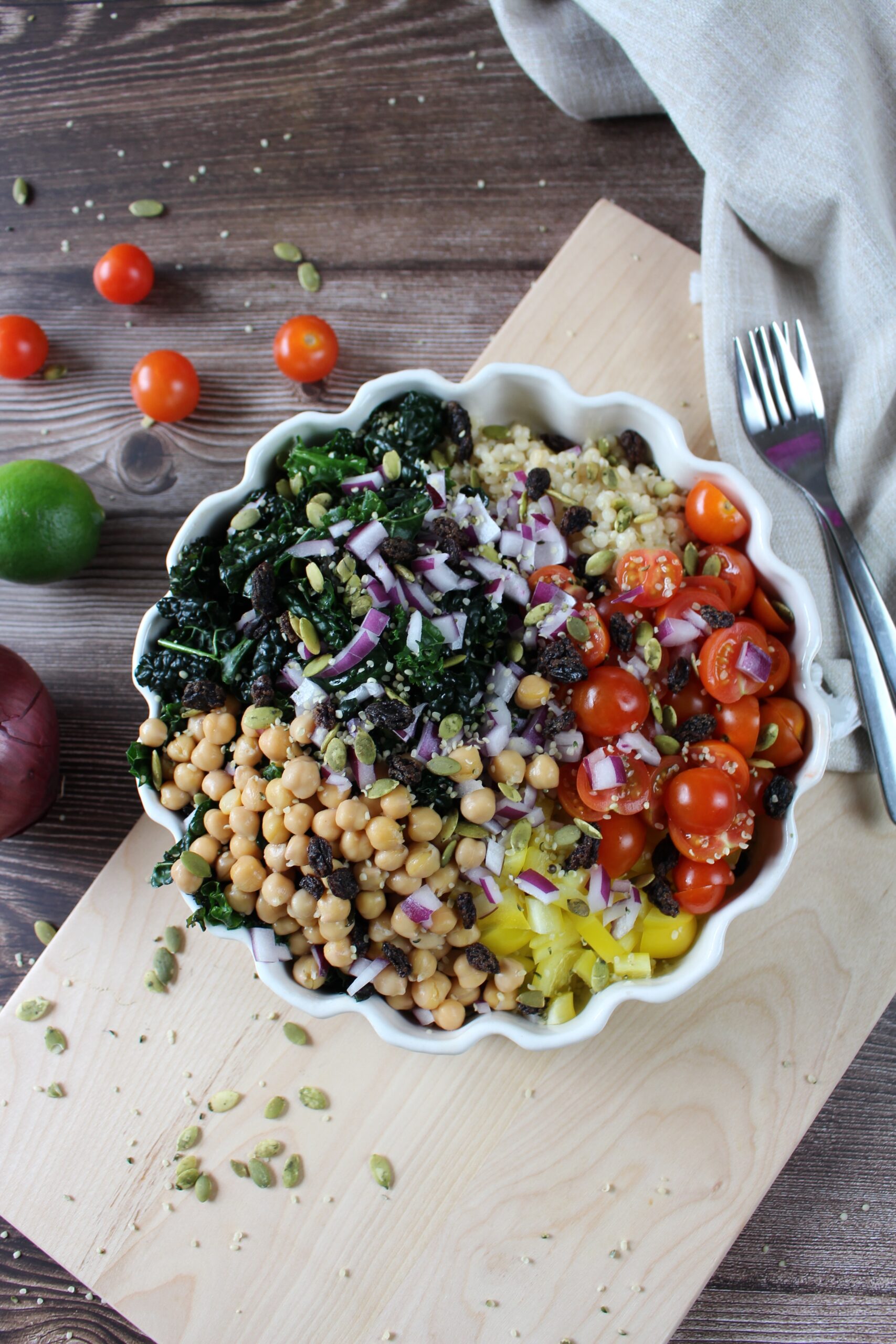 pearl couscous salad with veggies