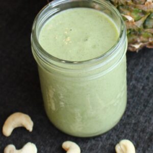 banana smoothie with pineapple and cashews