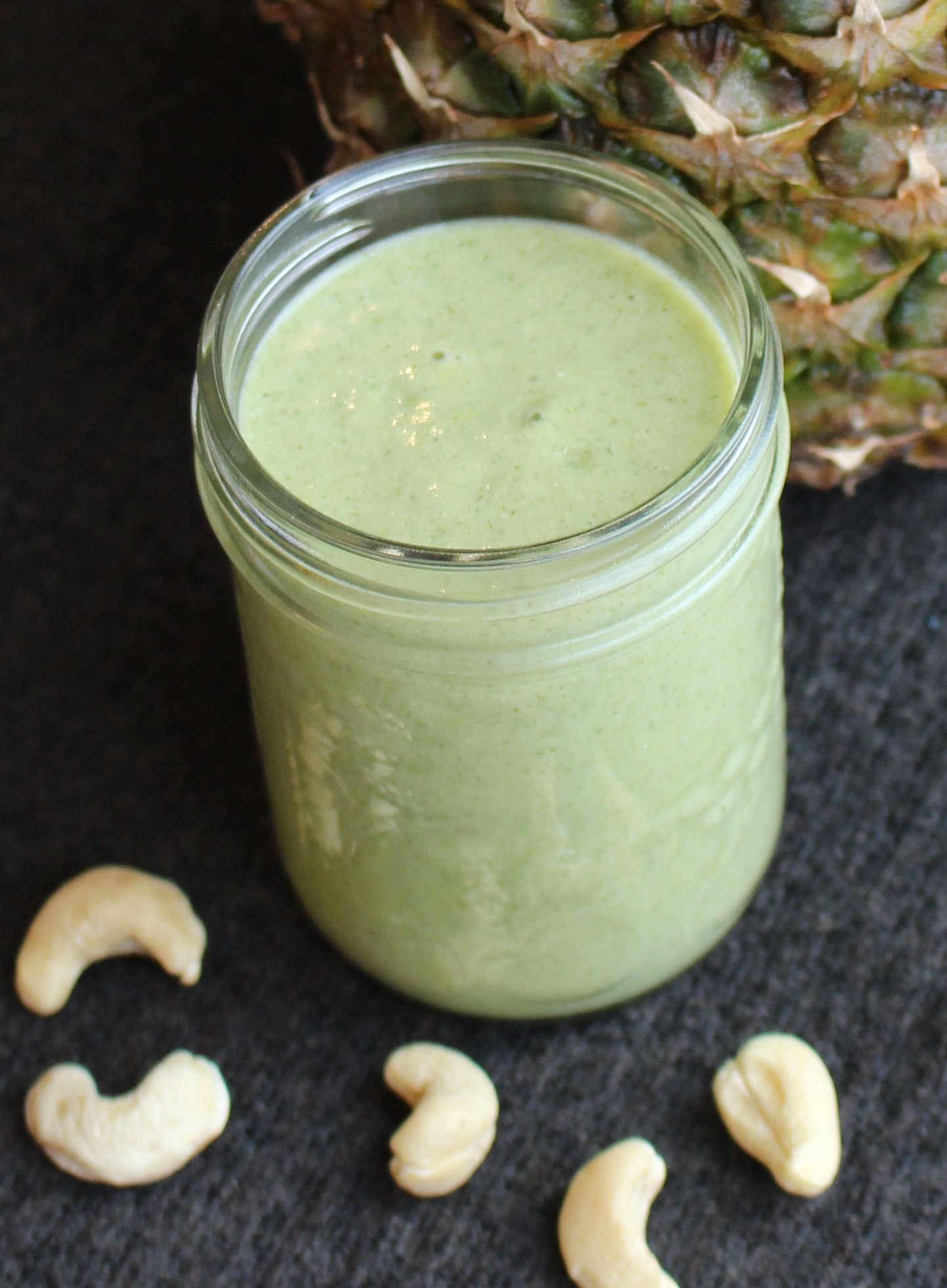 banana smoothie with pineapple and cashews