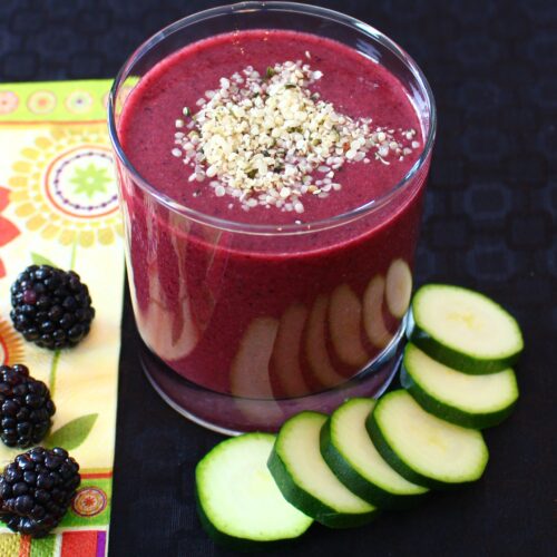 berries and grape smoothie with zucchini and banana