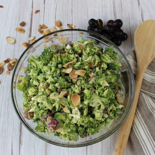 Broccoli and grape salad