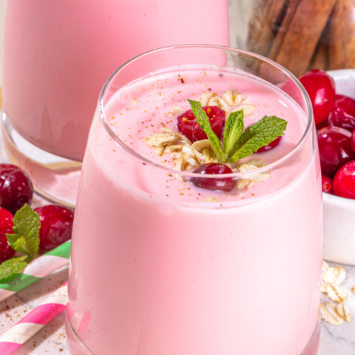 light pink cranberry smoothie