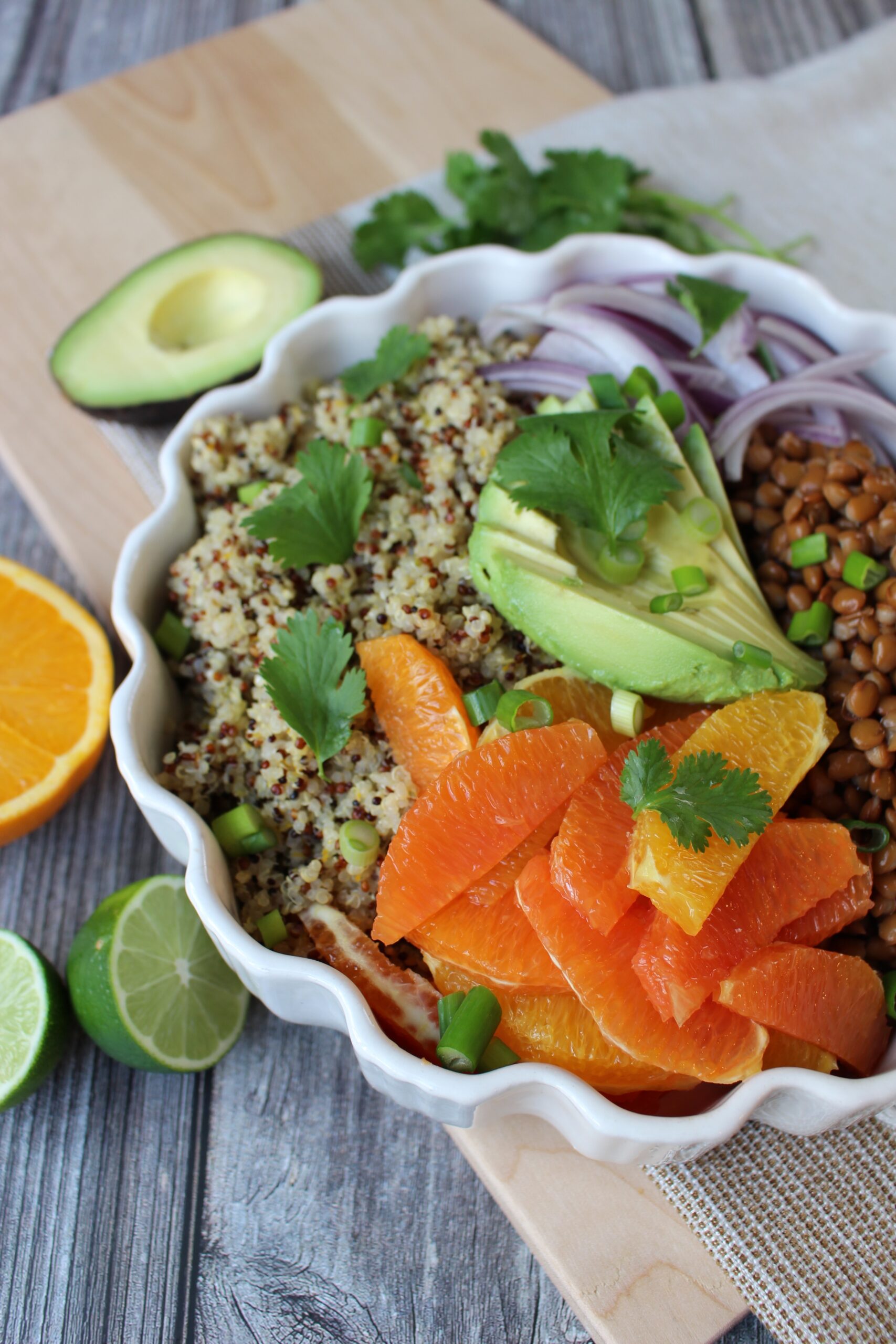 quinoa lentil orange salad