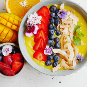 orange mango smoothie bowl