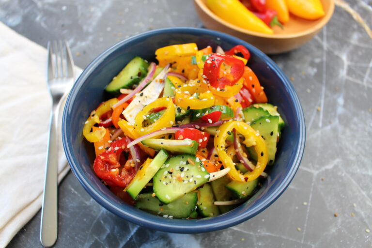 Viral TikTok Cucumber & Sweet Pepper Salad