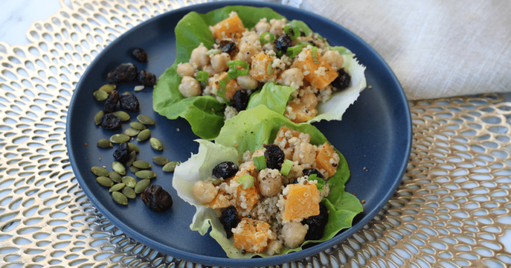 Butternut Quinoa Lettuce Wraps with Lemon-Tahini Drizzle