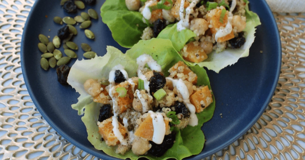 Butternut Quinoa Lettuce Wraps with Lemon-Tahini Drizzle