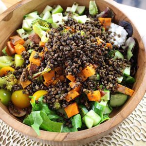 Crispy Lentil Salad White Balsamic Vinaigrette